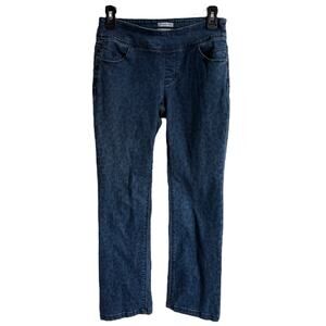Westbound Blue Leopard Jeans Stretchy Comfort 2 Petite Regular Park Avenue